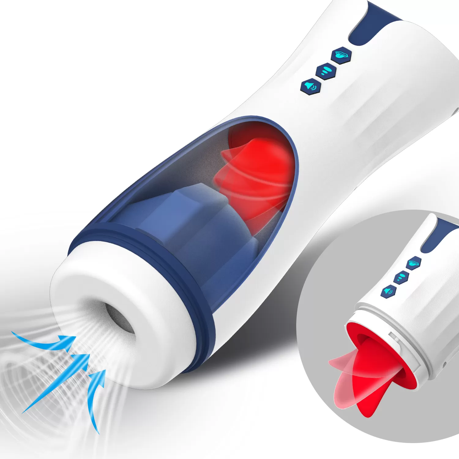 Wellco Adult 007-2 Suck - İnleme Sesli Emiş Özellikli ve Yumuşak Dil Hareketli Suni Vajina Otomatik Oral Mastürbatör