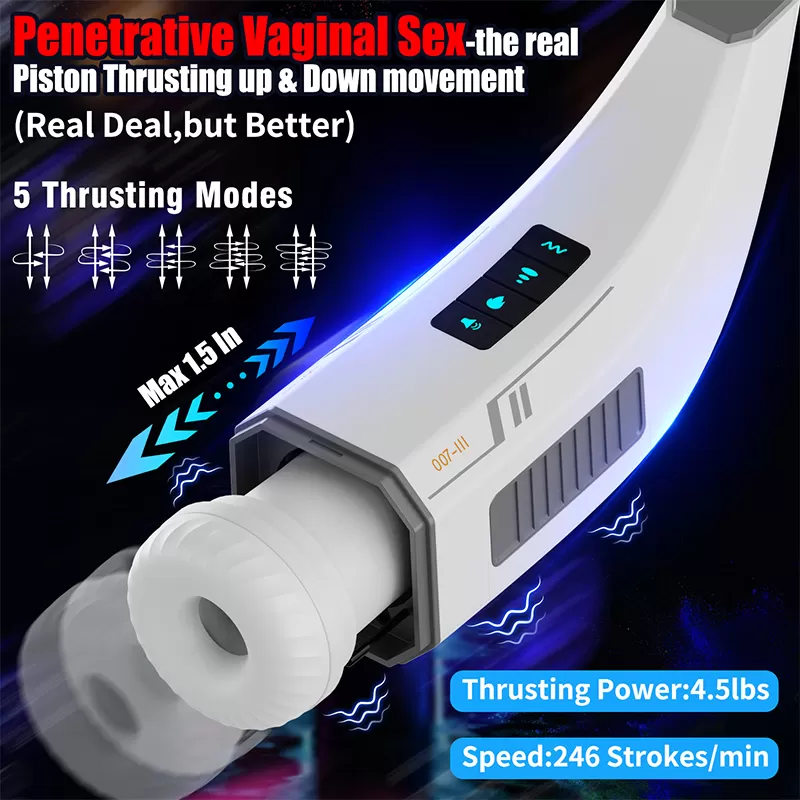 Wellco Adult 007-3 Suck Akıllı Isıtma İnleme Sesli İleri Geri Hareket Emiş Titreşimli Vajina Otomatik Mastürbatör - 2