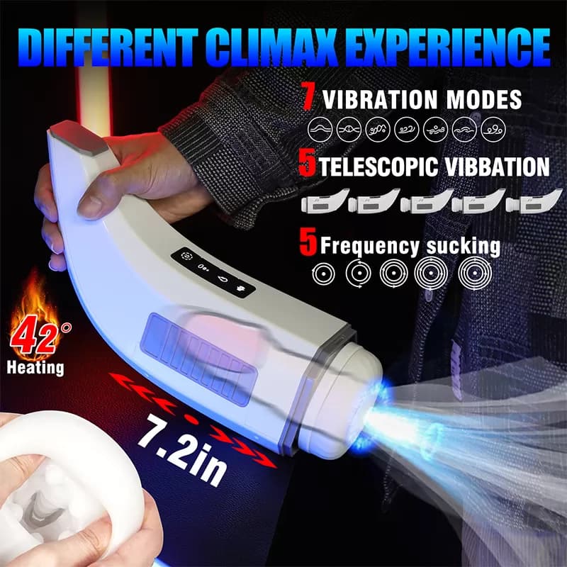 Wellco Adult 007-3 Suck Akıllı Isıtma İnleme Sesli İleri Geri Hareket Emiş Titreşimli Vajina Otomatik Mastürbatör - 3