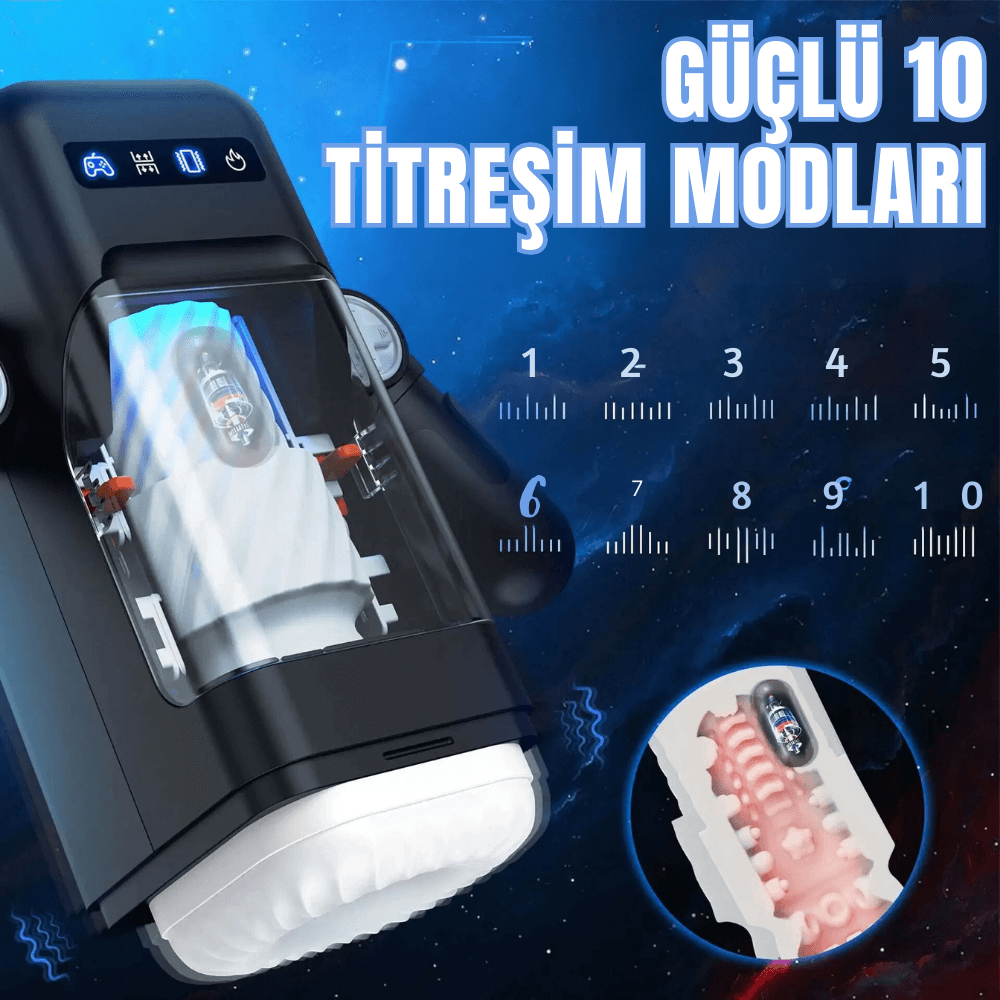 Wellco Adult Amovibe Telefon Tutuculu Isıtmalı İleri Geri Hareketli ve Titreşimli Otomatik Suni Vajina Mastürbatör - 2
