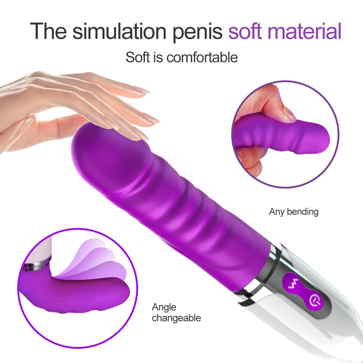 Wellco Adult CA - Şarjlı Yeni Nesil Ultra Güçlü Titreşimli Klitoris Uyarıcı Çift Taraflı Kullanılabilir G-Spot 2 in 1 Yapay Penis Vibratör - 3