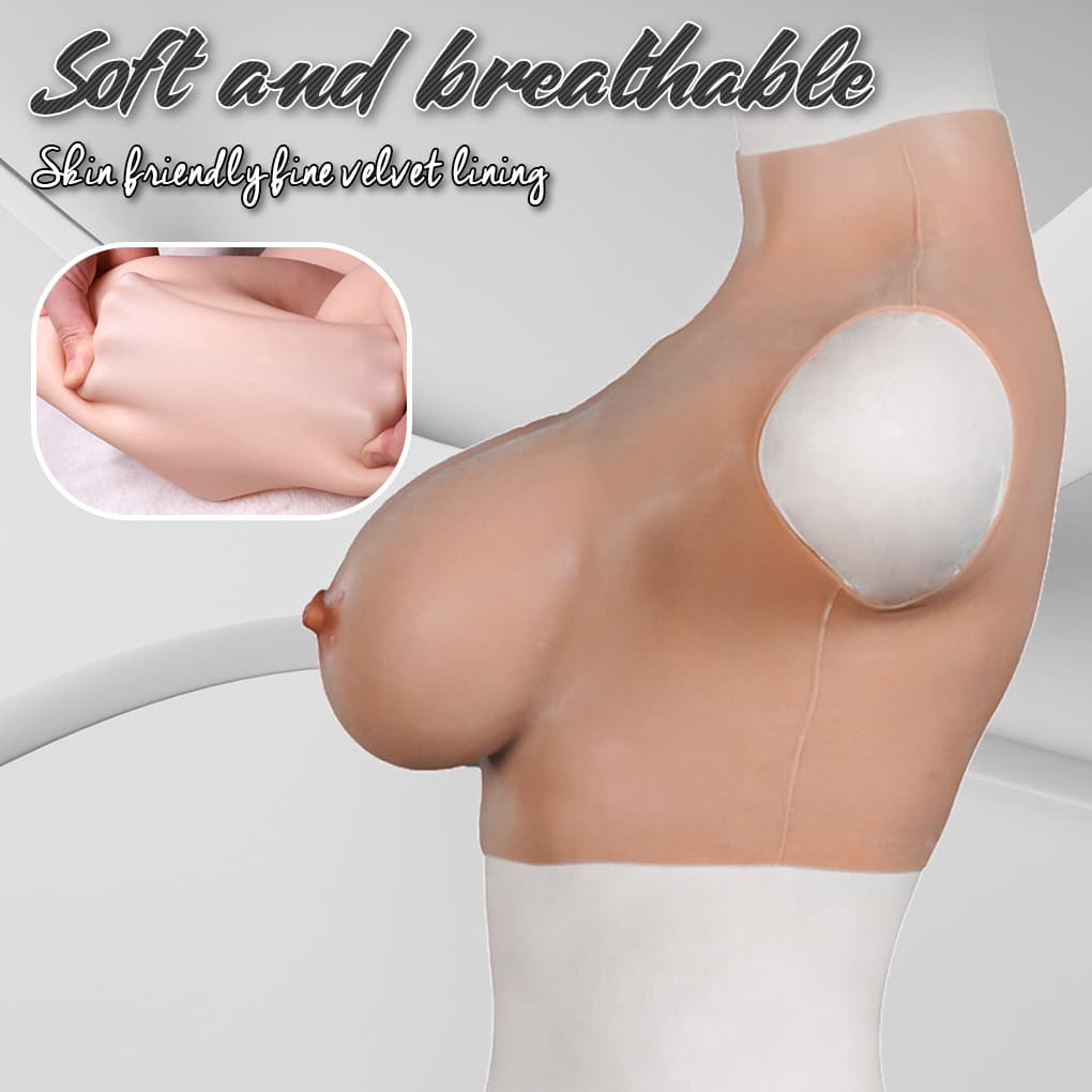 Wellco Adult Cross-dressing Boyunlu Süper Gerçekçi Giyilebilir Suni Silikon Göğüs C Cup - 4