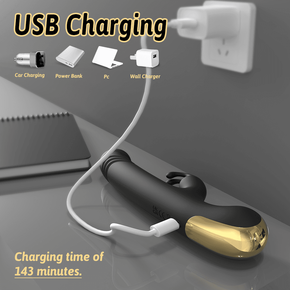 Wellco Adult Happy Rabbit Şarjlı İleri Geri Hareketli Klitoris ve G Nokta Uyarıcı 2 in 1 Rabbit Vibratör - 4