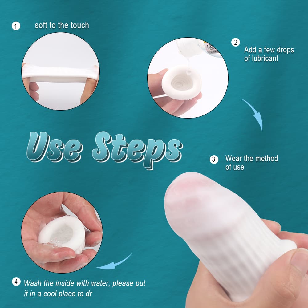 Wellco Adult Jelly 3 Çok Kullanımlı Prezervatif Tırtıklı Silikon Penis Başı Kılıfı - 3