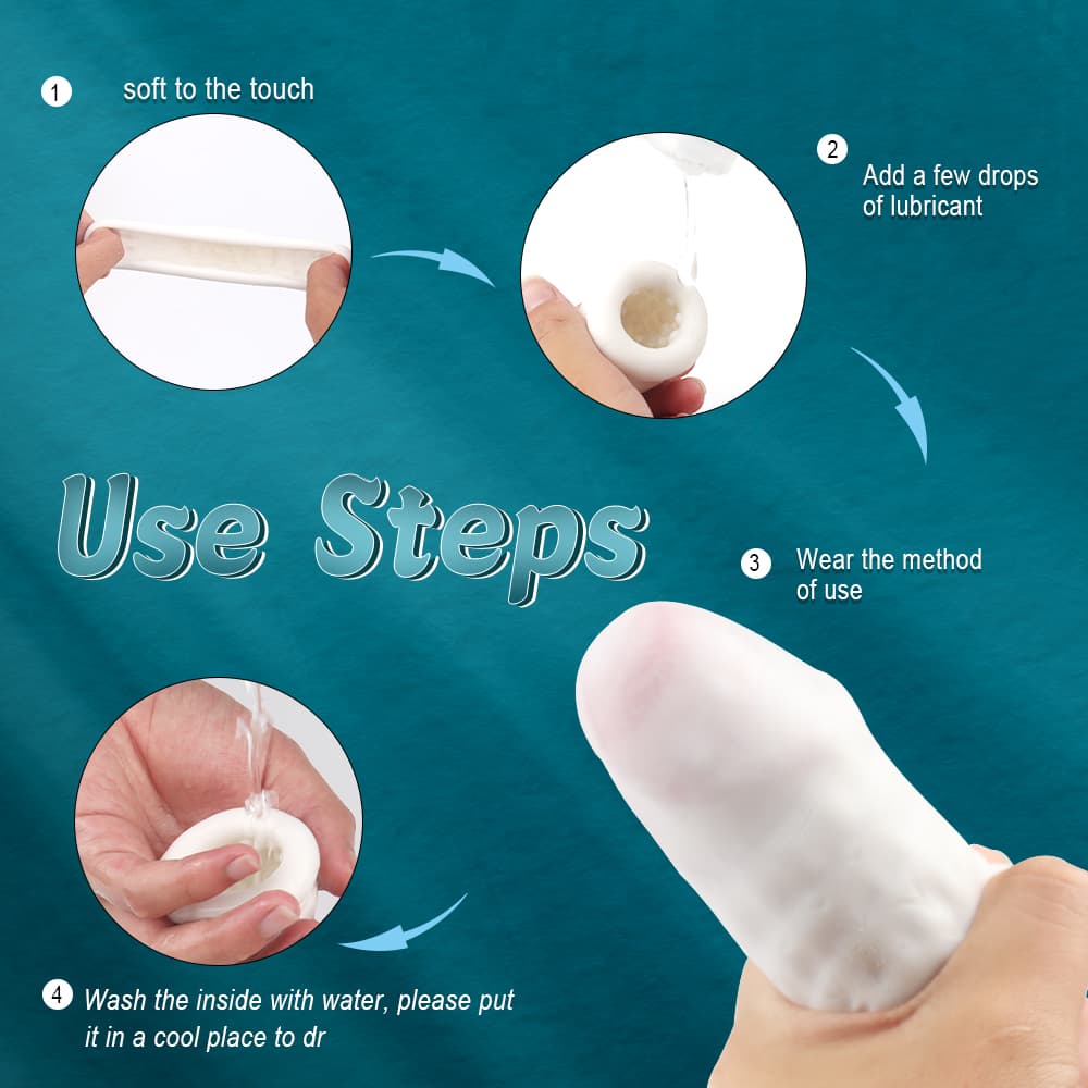 Wellco Adult Jelly 4 Çok Kullanımlı Prezervatif Tırtıklı Silikon Penis Başı Kılıfı - 3