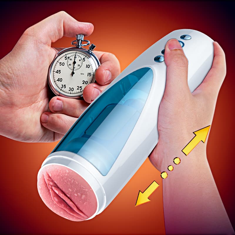 Wellco Adult M10 Şarjlı İleri Geri ve 360° Dönme Hareketli İnleme Sesli Titreşimli Vajina Otomatik Mastürbatör