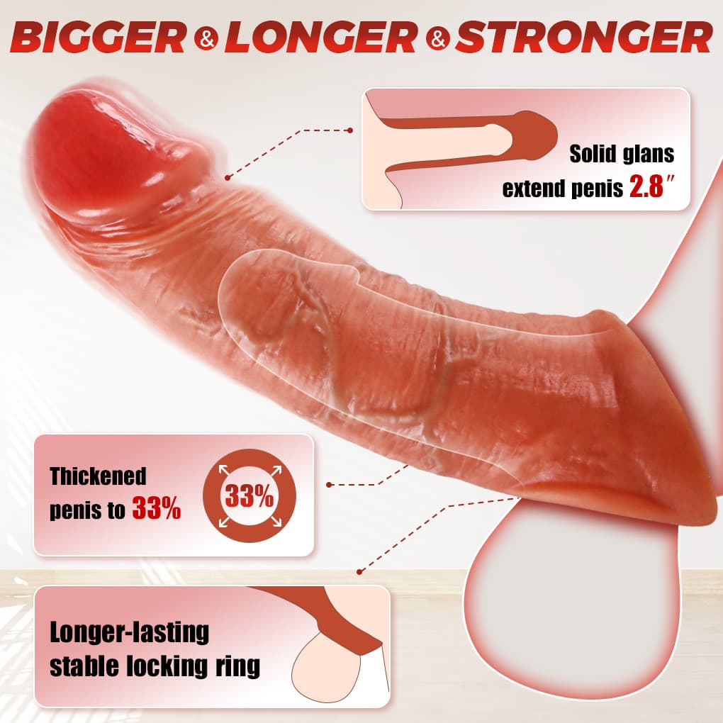 Wellco Adult David - Uzaktan Kumandalı Şarjlı Güçlü Titreşimli Ultra Realistik Uzatmalı Penis Kılıfı - 4