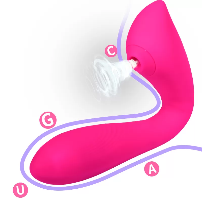 Wellco Adult Otomatik Isıtmalı Kıkırdaklı Bükülebilir Klitoris Emiş Güçlü ve G-Spot Uyarıcı Titreşimli 2 in 1 Vibratör - 2