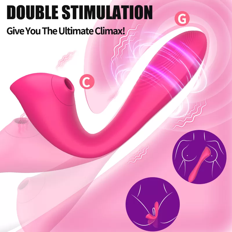 Wellco Adult Otomatik Isıtmalı Kıkırdaklı Bükülebilir Klitoris Emiş Güçlü ve G-Spot Uyarıcı Titreşimli 2 in 1 Vibratör - 4