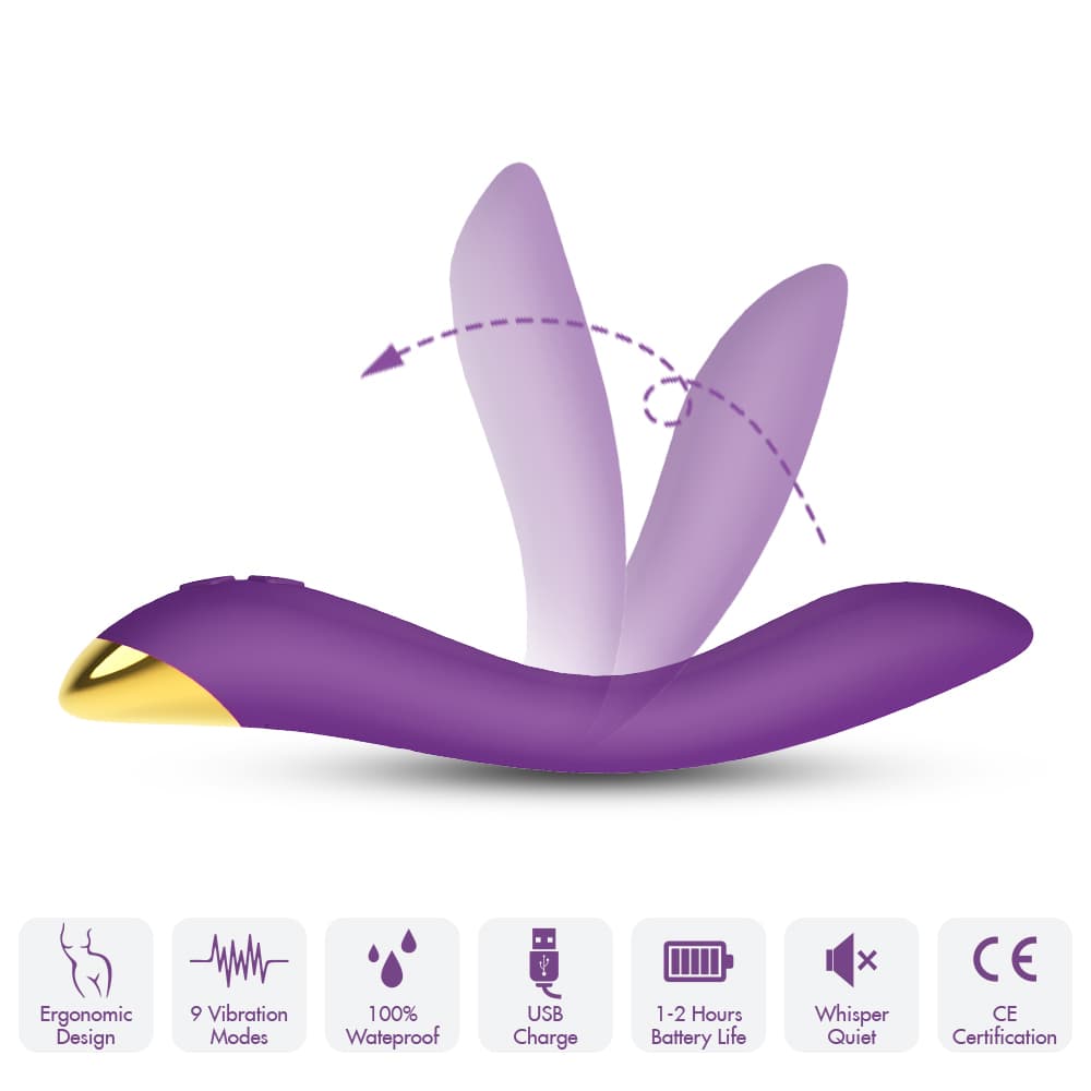 Wellco Adult PRIME TOYS Flamingo Şarjlı Esnek G Spot Uyarıcı Çok Açılı Vibratör - Mor - 3