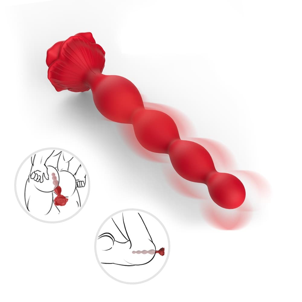 Wellco Adult PRIME TOYS Rose Şarjlı Bükülebilir Güçlü Titreşimli Boğumlu G Nokta Uyarıcı ve Anal Vibratör