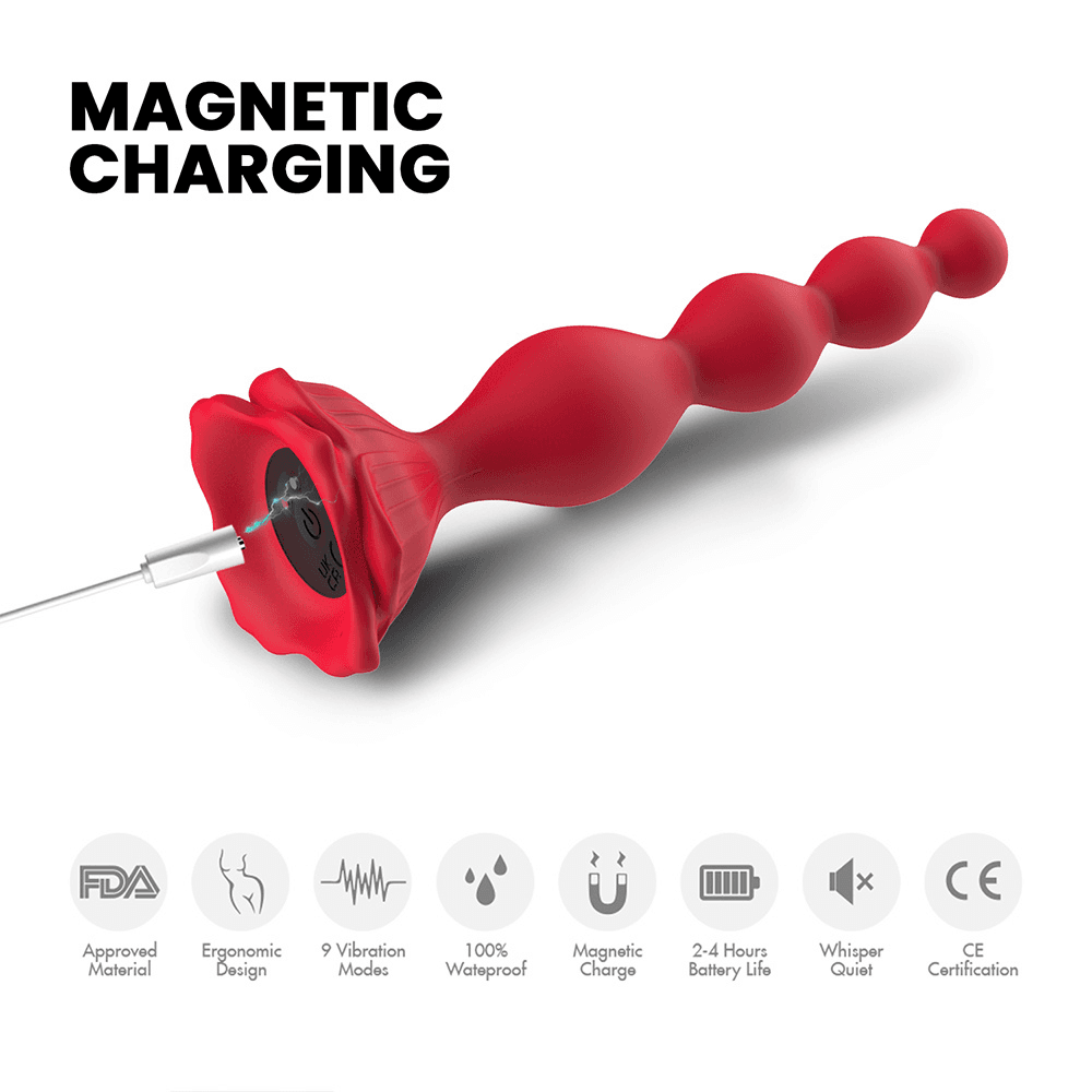 Wellco Adult PRIME TOYS Rose Şarjlı Bükülebilir Güçlü Titreşimli Boğumlu G Nokta Uyarıcı ve Anal Vibratör - 4