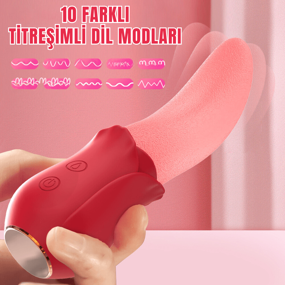 Wellco Adult Vicky Şarjlı Klitoris Uyarıcı Titreşimli ve Hareketli Sessiz Mini Gerçekçi Dil Vibratör - 3