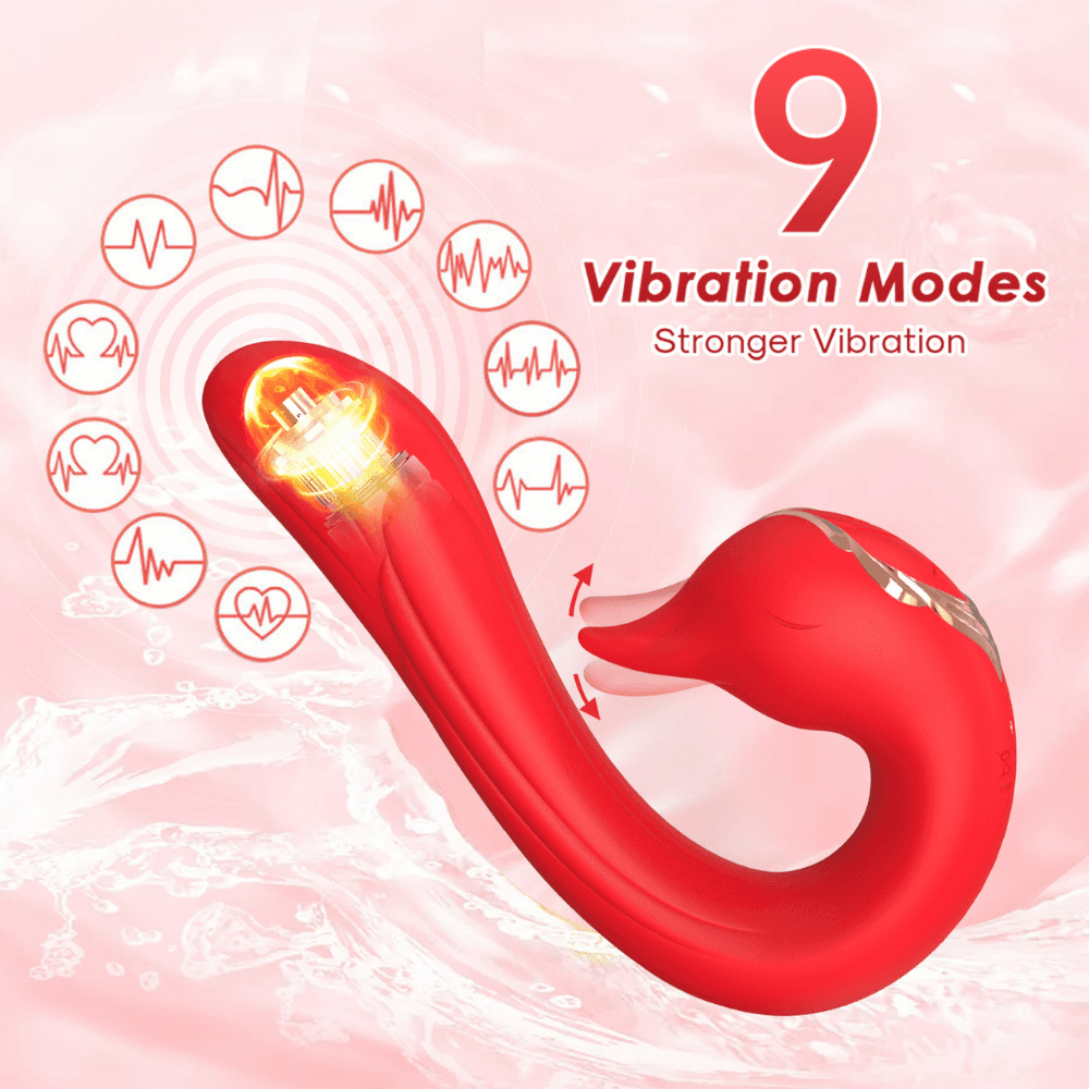 Wellco Adult PRIME TOYS Swan Şarjlı Dil Hareketli Bükülebilir G Nokta ve Klitoris Uyarıcı 2 in 1 Vibratör - 3