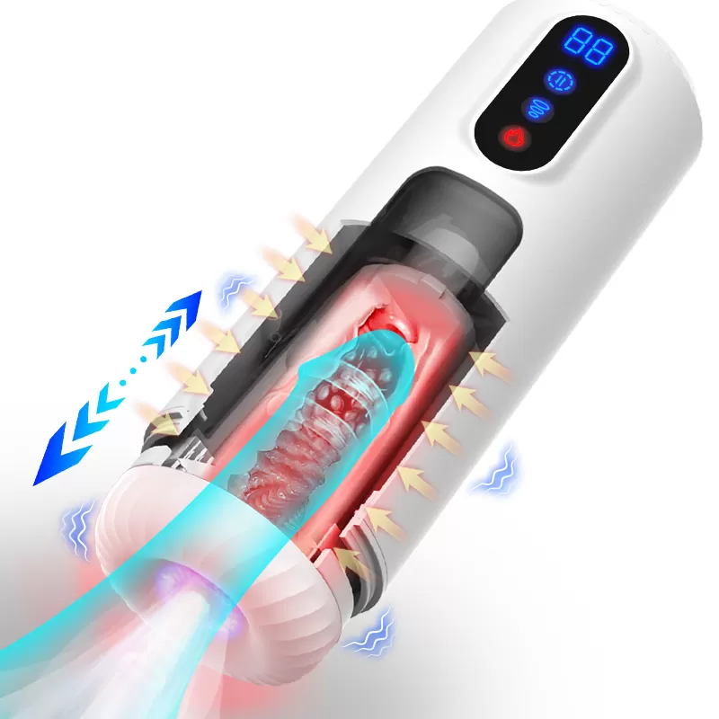 Wellco Adult MAX Akıllı Isıtmalı İnleme Sesli İleri Geri Hareketli Emiş Titreşimli Vajina Otomatik Mastürbatör