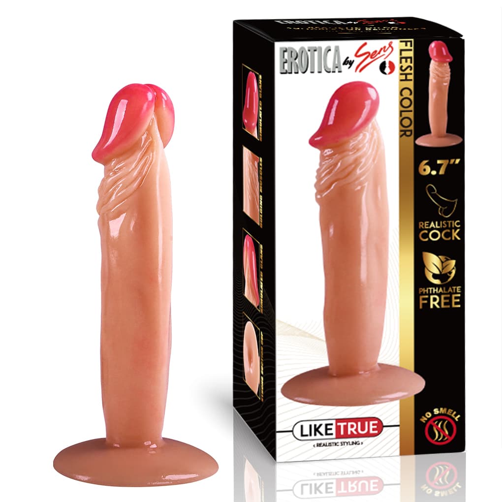 Wellco Adult UNIQUE Realistik Dokuda Dildo Vantuzlu Gerçekçi Yapay Penis 17 CM