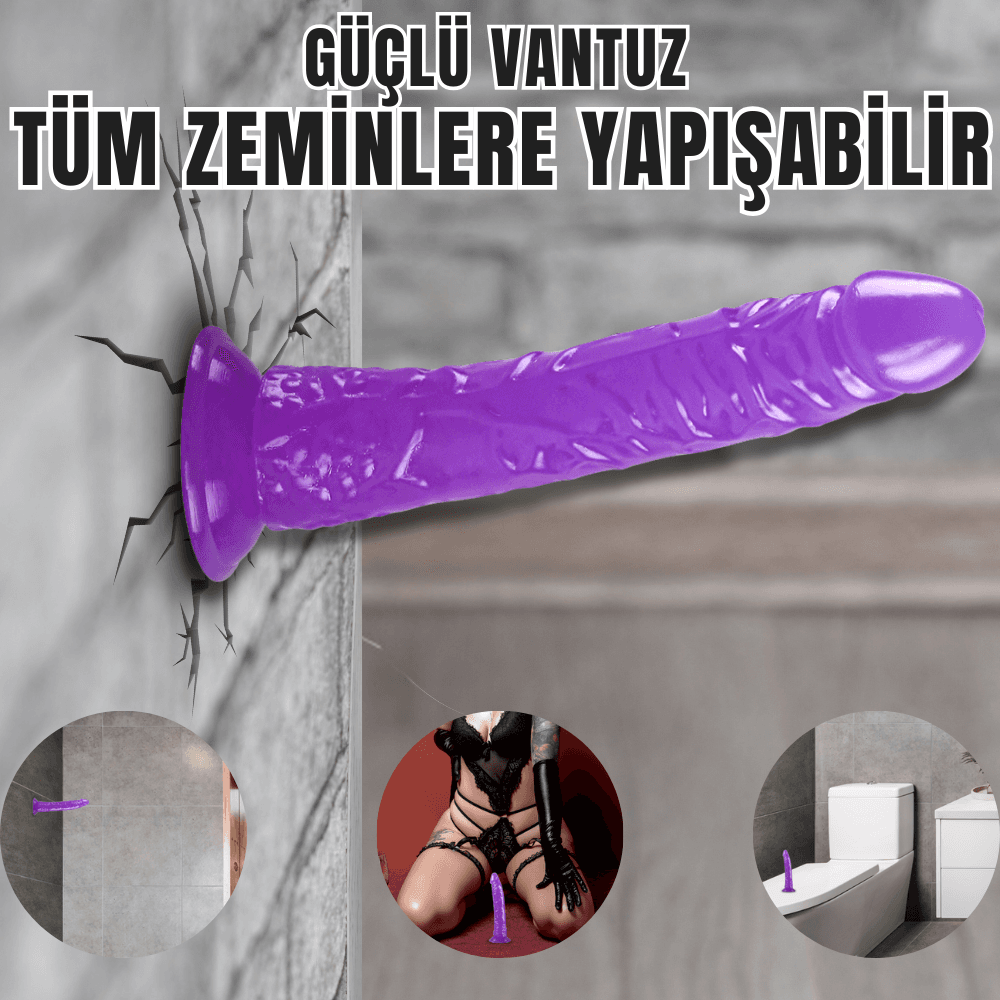 Wellco Adult UNIQUE Realistik Dokuda Dildo Vantuzlu Gerçekçi Yapay Penis 21 CM - 4