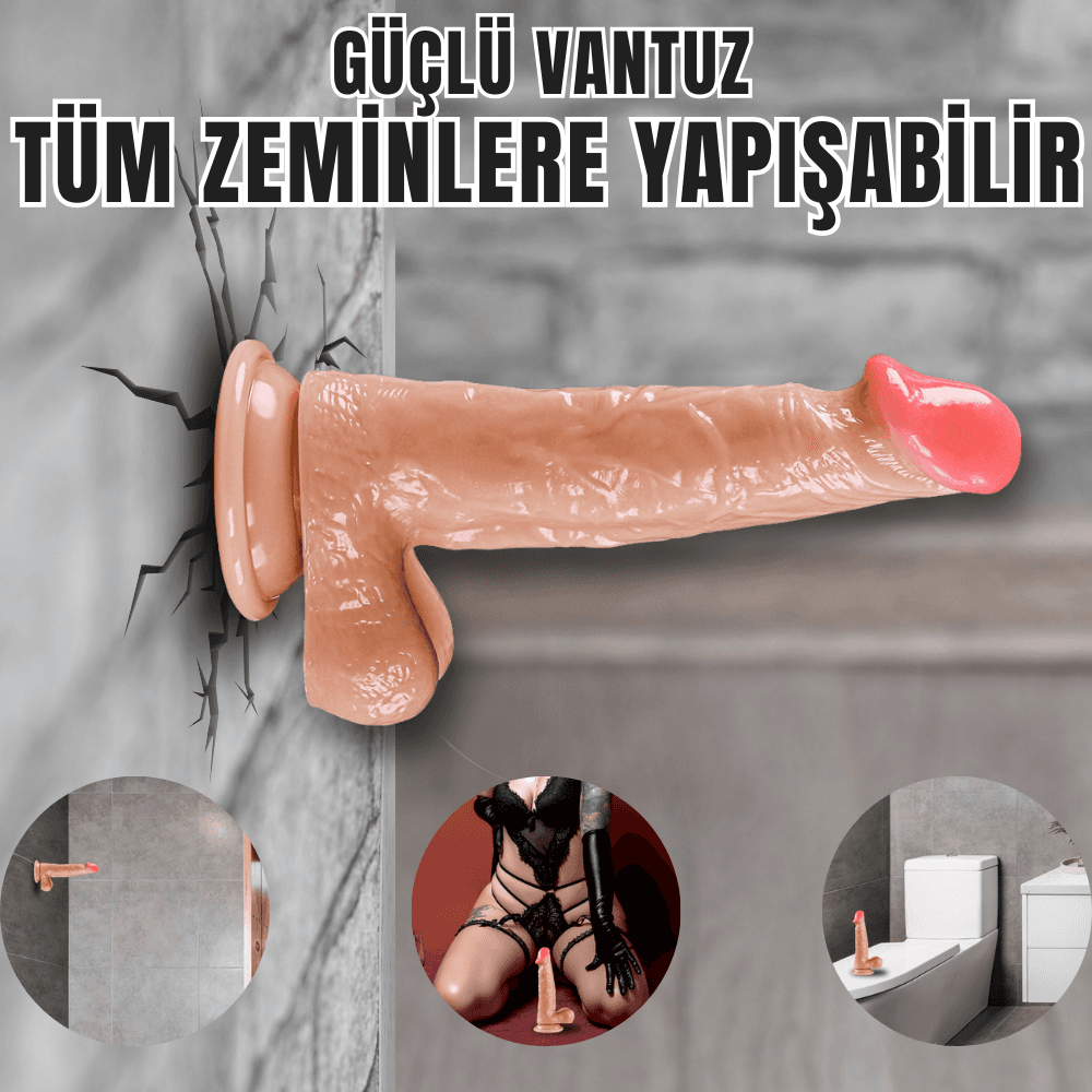 Wellco Adult UNIQUE Realistik Dokuda Damarlı Dildo Vantuzlu Gerçekçi Yapay Penis 18 CM - 3