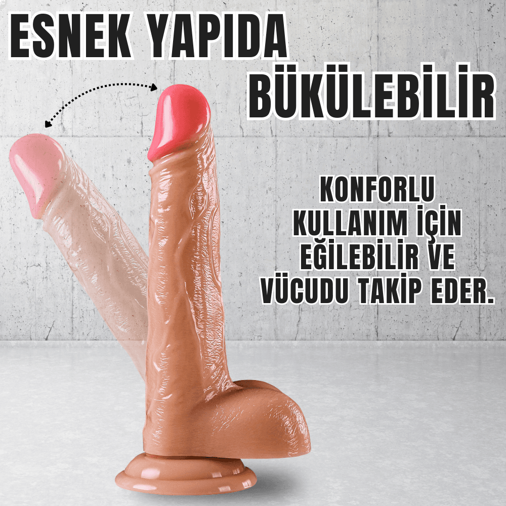 Wellco Adult UNIQUE Realistik Dokuda Damarlı Dildo Vantuzlu Gerçekçi Yapay Penis 20 CM - 4