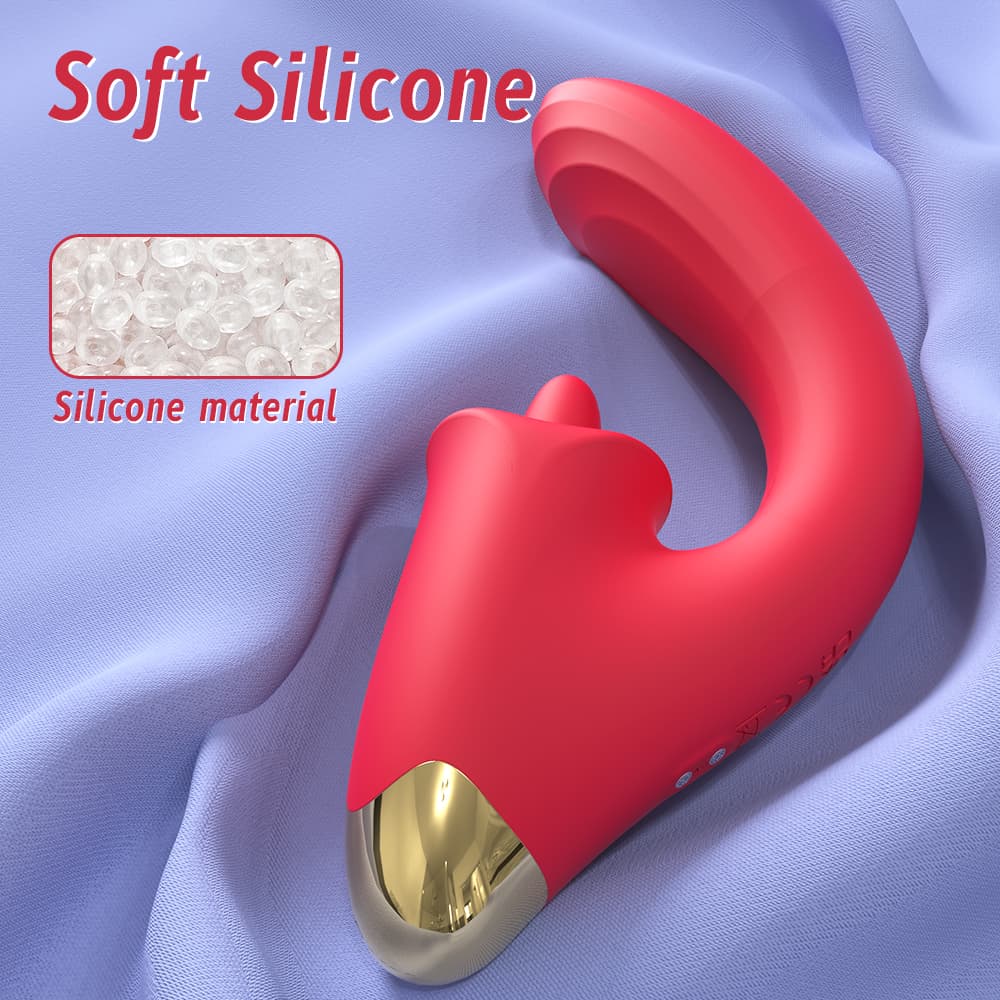 Wellco Adult Moile Şarjlı Kıkırdaklı Şekli Ayarlanabilir G Nokta ve Klitoris Uyarıcı Dil Hareketli 2 in 1 Vibratör - 4