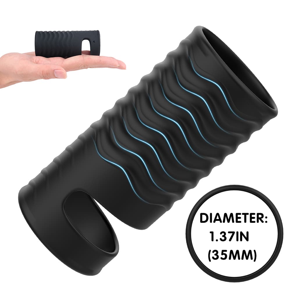 Wellco Adult Wolf Çok Kullanımlı Testis Tutuculu Ucu Açık Tırtıklı Esnek Silikon Penis Kılıfı