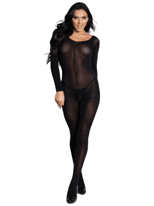 Wellco Adult Perspektif Açık Kasık Transparan Uzun Kollu Özel Bölgesi Açık Desensiz Seksi Tüm Vücut Çorabı - 2