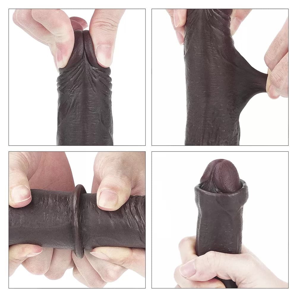 Wellco Adult 18 CM Hareketli Deri Ultra Yumuşak Çift Katmanlı Realistik Penis - Sliding Skin Dual Layer Dong - 2