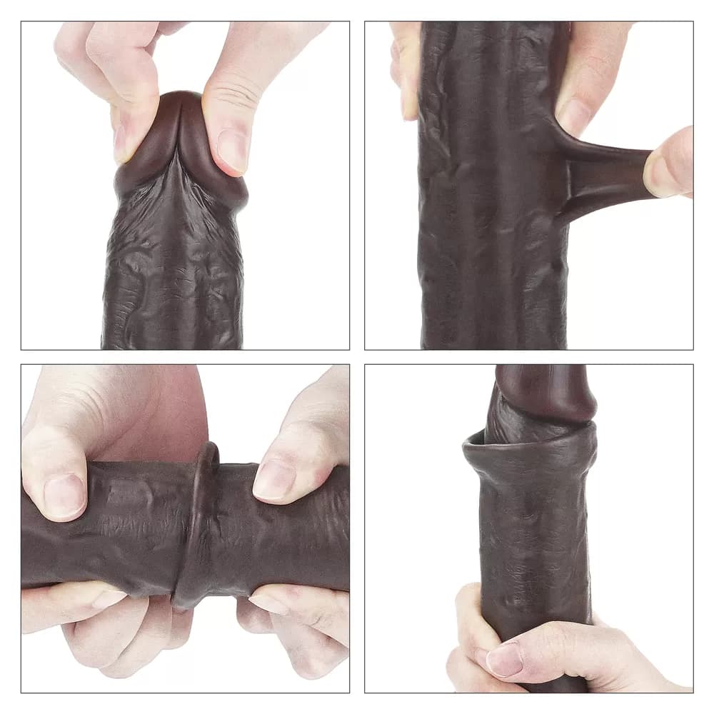 Wellco Adult 24 CM Hareketli Deri Ultra Yumuşak Çift Katmanlı Zenci Penis - Sliding Skin Dual Layer Dong - 2