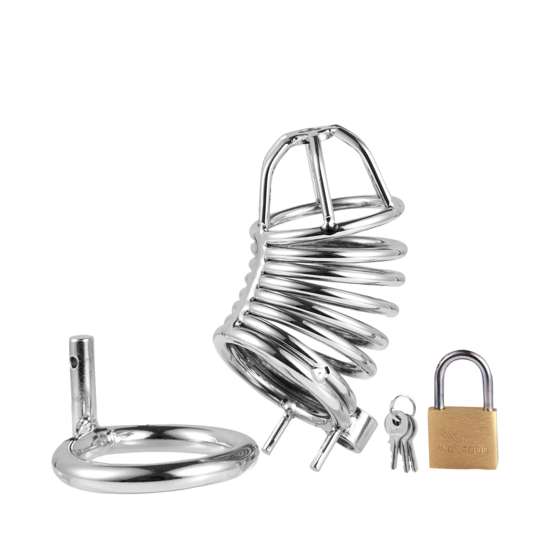 Wellco Adult Metal Penis Kilidi Chastity Cock Cage Erkek Bekaret Penis Esaret Kafesi - 4