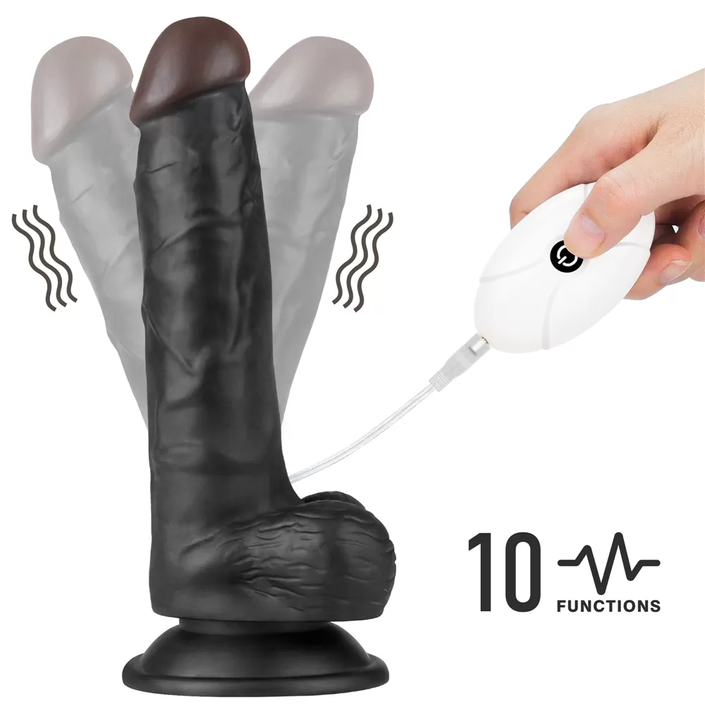 Wellco Adult Belden Bağlamalı Titreşimli Ultra Yumuşak Gerçekçi Et Dokulu Realistik Zenci Vibratör Dildo 20 CM - 3