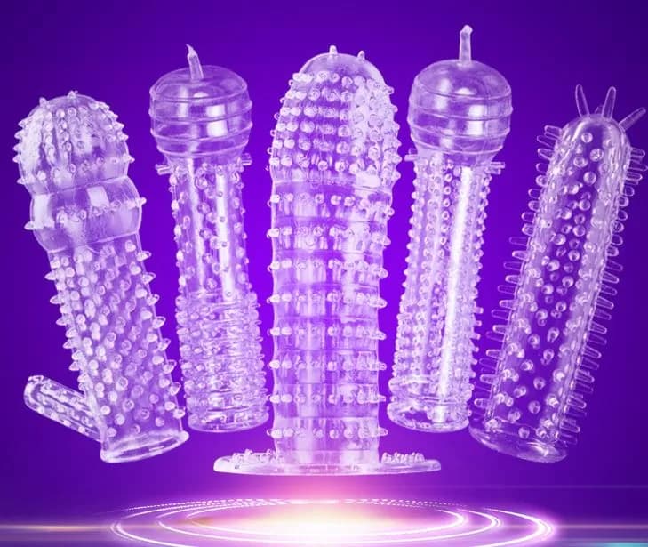 Wellco Adult Tırtıklı Kabartmalı Güçlü Uyarıcı Şeffaf Silikon Penis Kılıfı - TYPE D - 2