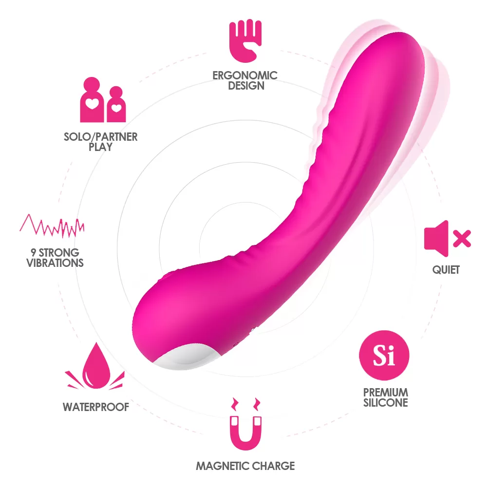Wellco Adult PRIME TOYS Brutal Manyetik Şarjlı G Nokta Uyarıcı Su Geçirmez Vibratör - Pembe - 4