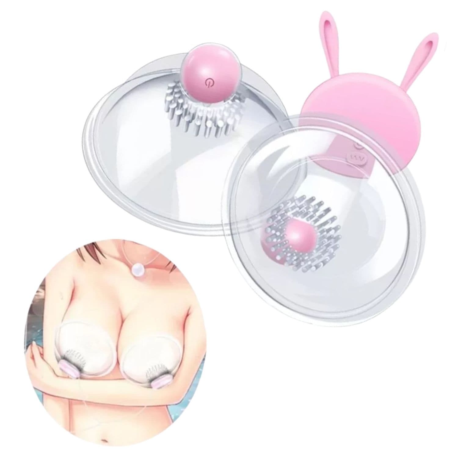 Wellco Adult BUNNY Uzaktan Kumandalı Göğüs ve Klitoris Uyarıcı 2 in 1 Titreşimli Vibratör
