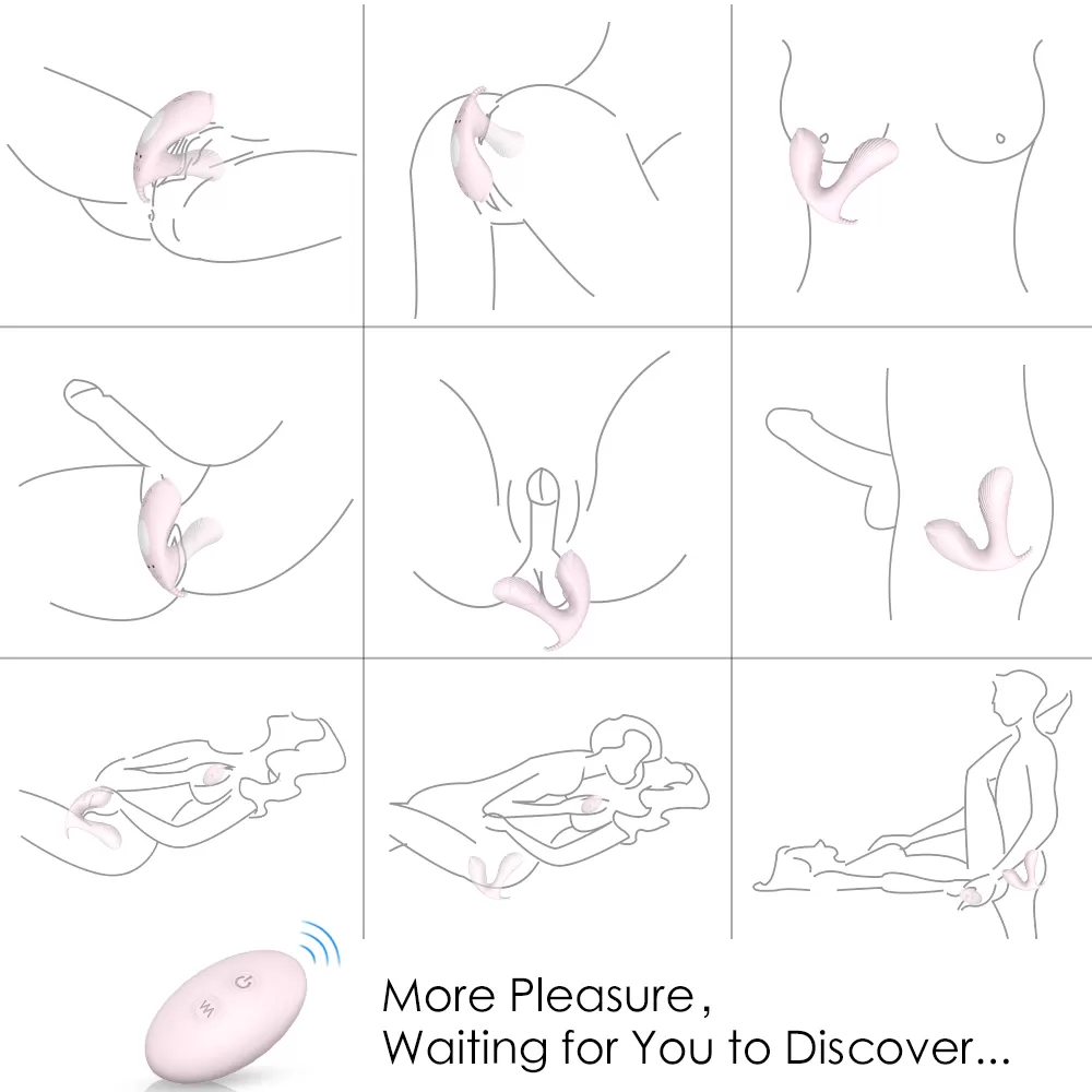 Wellco Adult CARA Kablosuz Kumandalı Yenilikçi Tasarım Giyilebilir 3 in 1 Lay-On Vibratör - 2