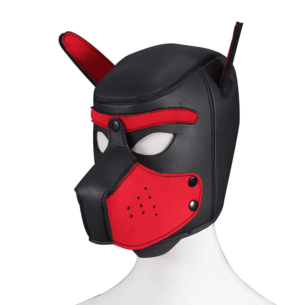 Wellco Adult Cosplay Bondage Dog Mask Hood Köpek Maskesi Nefes Alabilir Çıkarılabilir Ağızlık Fetiş Köpek Başlığı