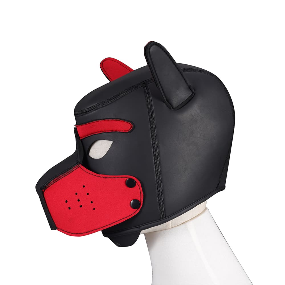 Wellco Adult Cosplay Bondage Dog Mask Hood Köpek Maskesi Nefes Alabilir Çıkarılabilir Ağızlık Fetiş Köpek Başlığı - 2