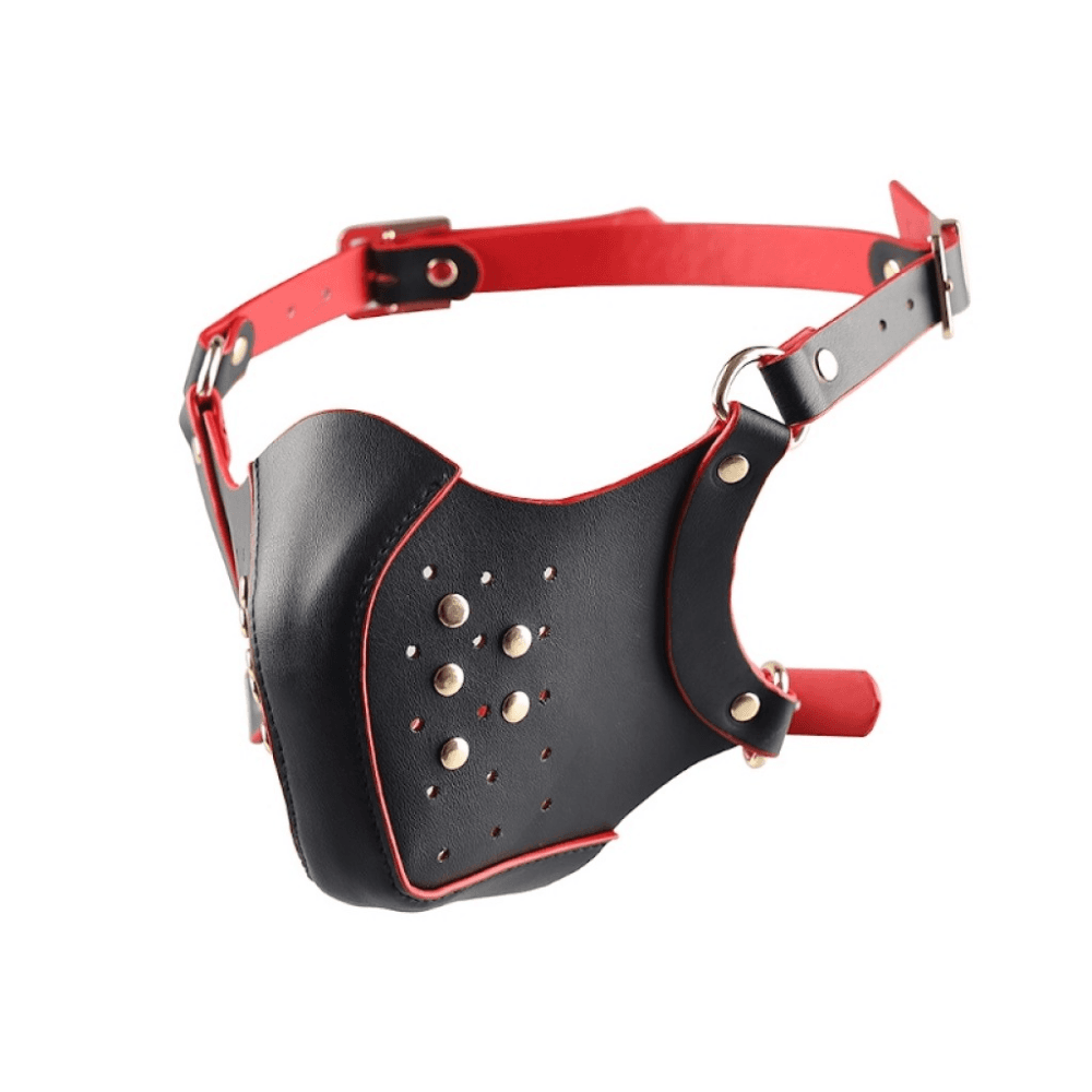 Wellco Adult Cosplay Bondage Mask Nefes Alabilir Kemerli Burun Ağız Kapatan Fetiş Deri Maske - 2