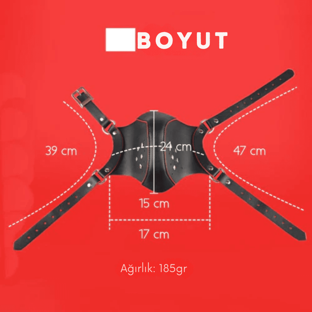 Wellco Adult Cosplay Bondage Mask Nefes Alabilir Kemerli Burun Ağız Kapatan Fetiş Deri Maske - 3