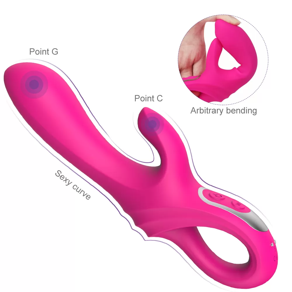 Wellco Adult DAGGERS Çift Katmanlı Bükülebilir Su Geçirmez Klitoris ve G-Spot Uyarıcı Vibratör