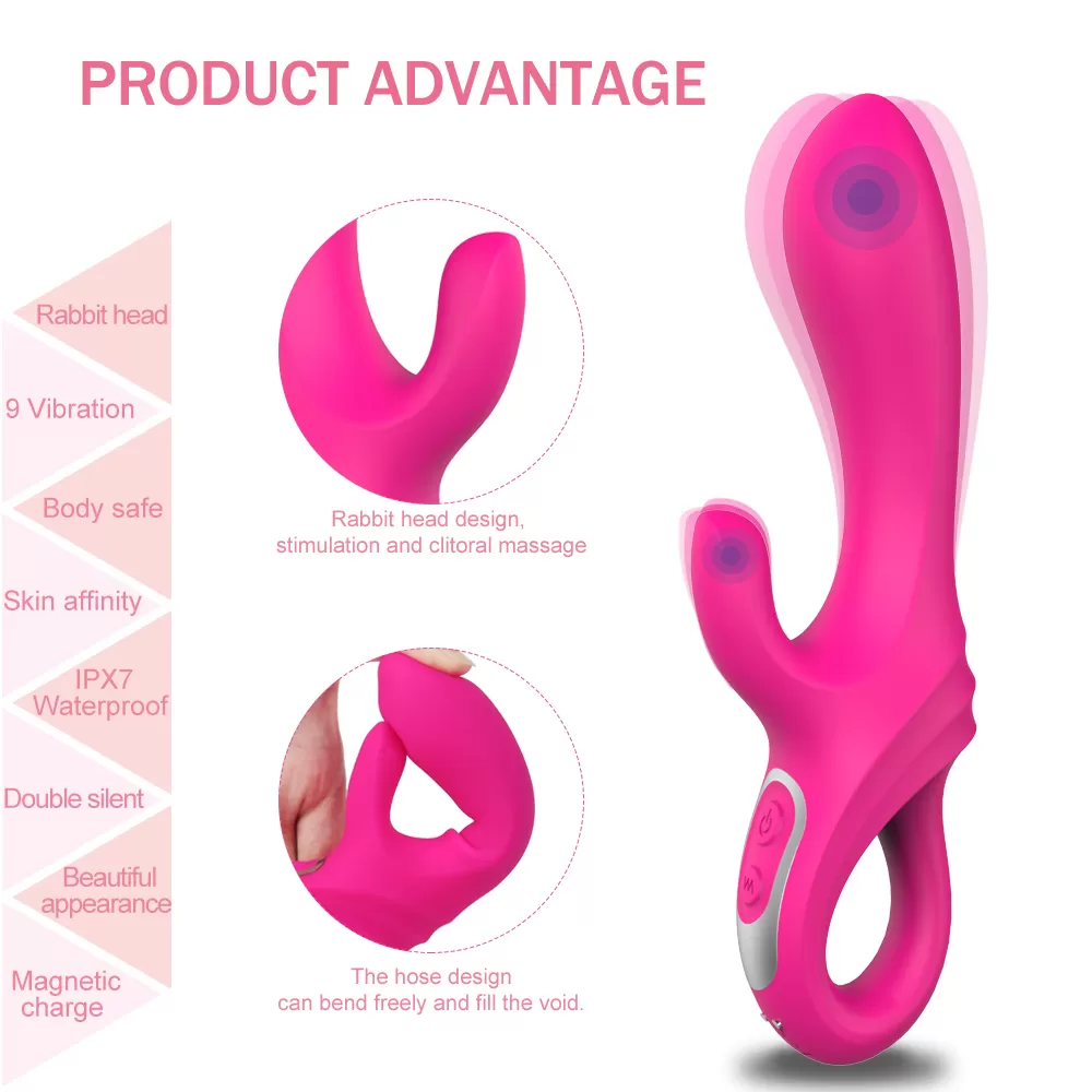 Wellco Adult DAGGERS Çift Katmanlı Bükülebilir Su Geçirmez Klitoris ve G-Spot Uyarıcı Vibratör - 4
