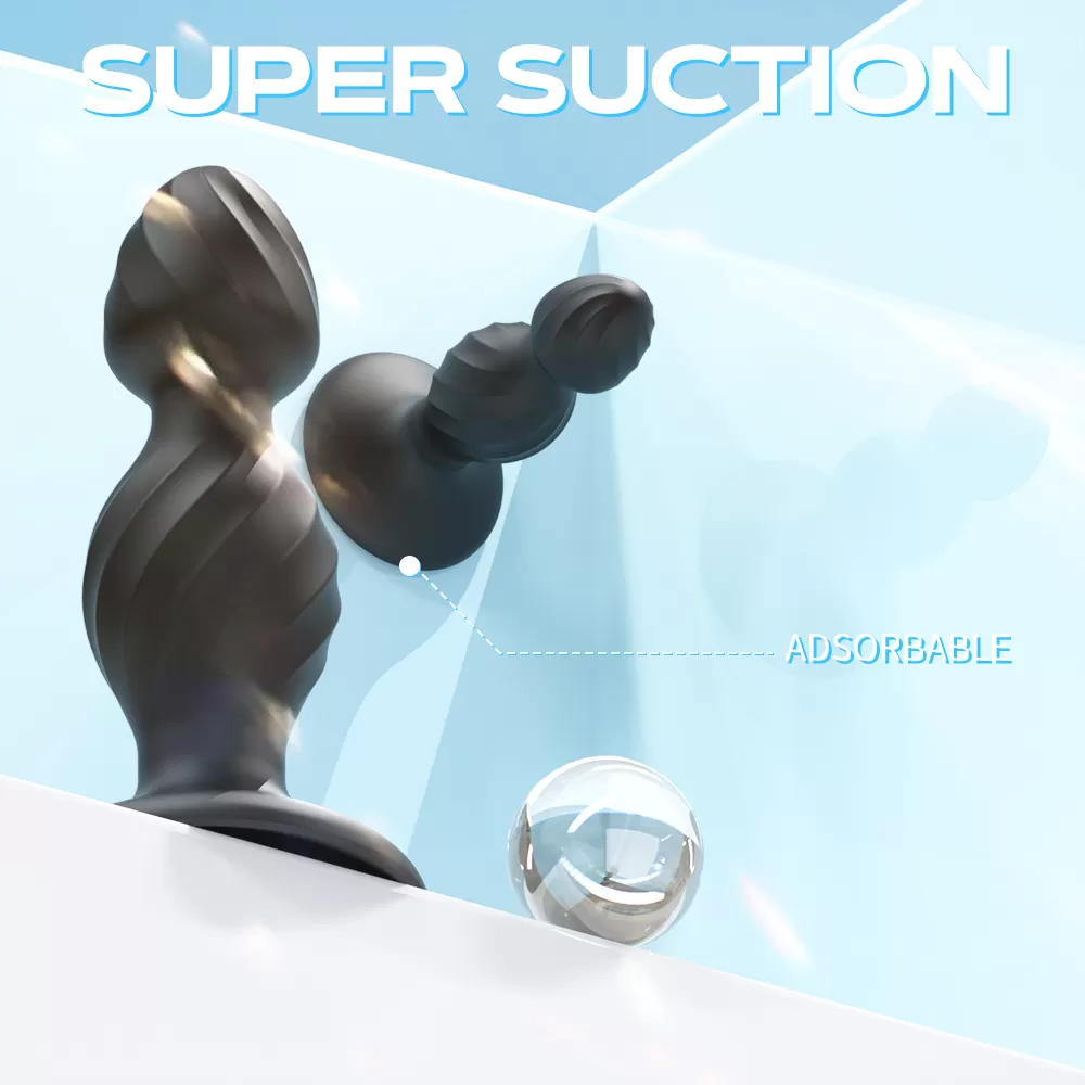 Wellco Adult DRU Güçlü Vantuzlu Spiral Boğumlu Tasarım Silikon Anal Plug - 3