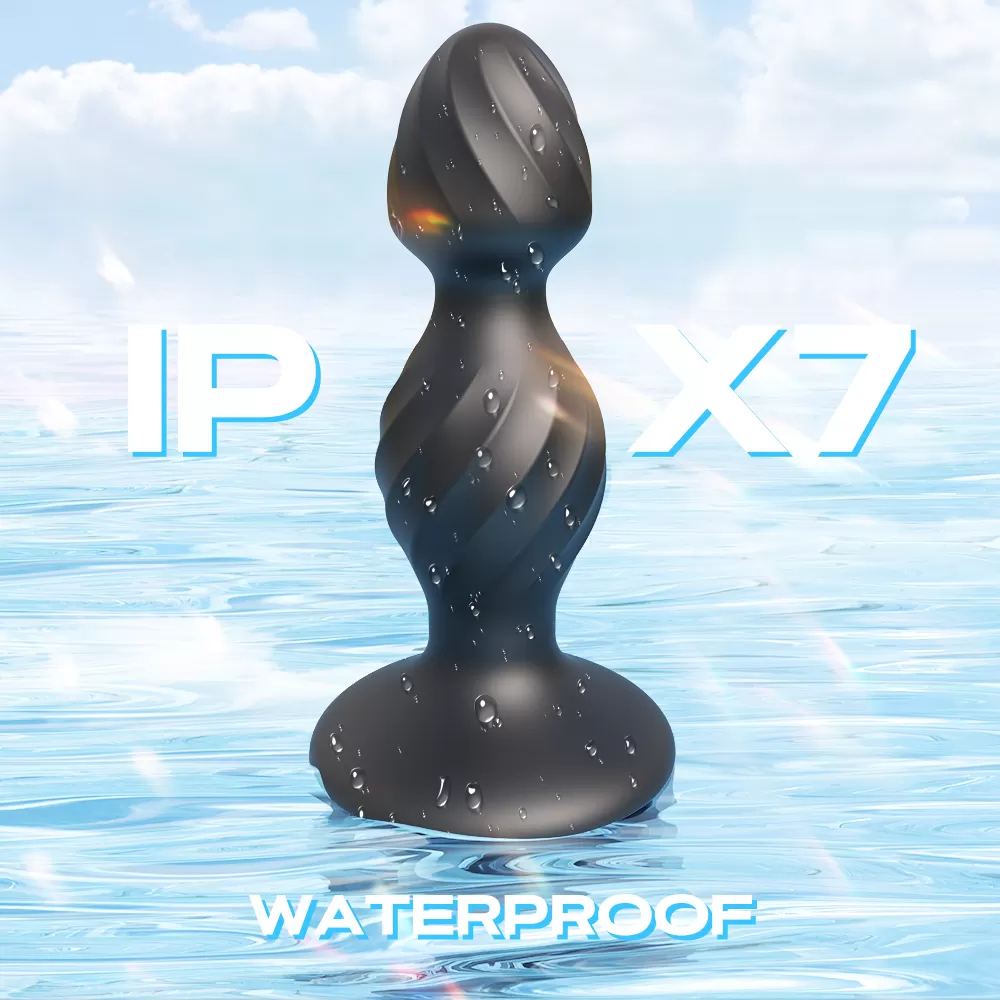 Wellco Adult DRU Güçlü Vantuzlu Spiral Boğumlu Tasarım Silikon Anal Plug - 4