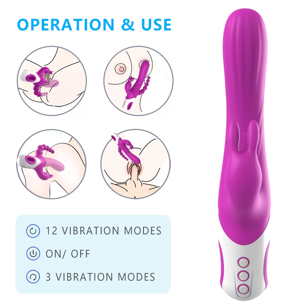 Wellco Adult EDEN Şarjlı Anal Boncuklu 3 in 1 G Spot Üçlü Vibratör - 2
