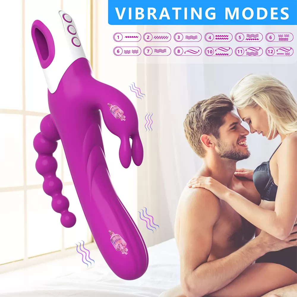 Wellco Adult EDEN Şarjlı Anal Boncuklu 3 in 1 G Spot Üçlü Vibratör - 3