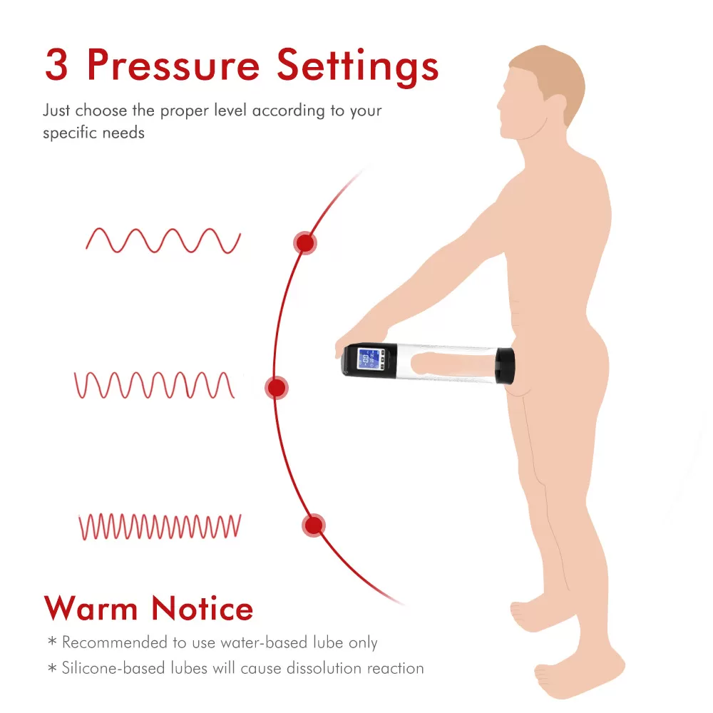 Wellco Adult Şarjlı LCD Ekran Dijital Göstergeli Profesyonel Akıllı Tam Otomatik Penis Vakum Pompası - 3
