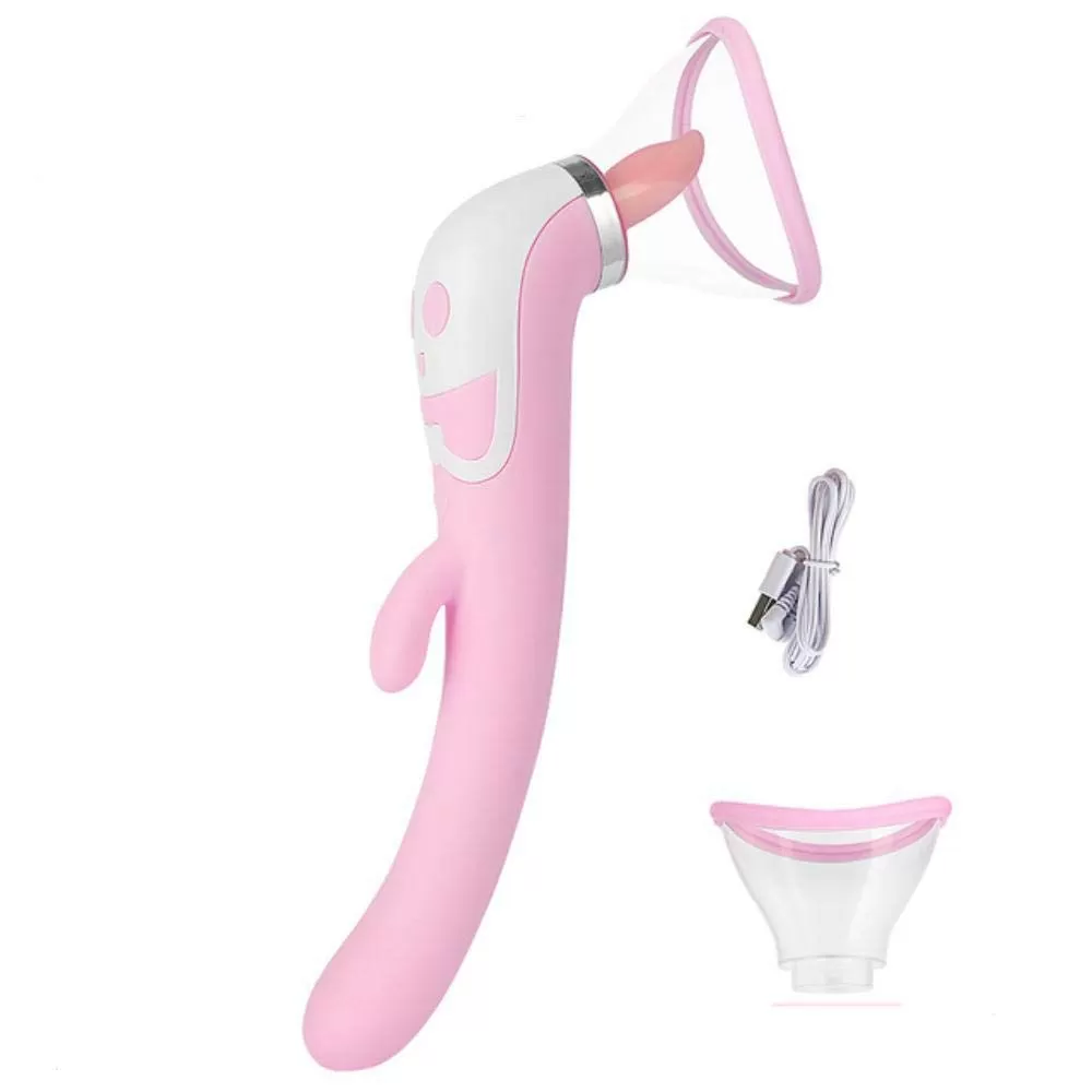 Wellco Adult Şarjlı Çift Taraflı Kullanım Meme Ucu G Nokta Klitoris Uyarıcı Emiş Güçlü Dil Hareketli Vibratör - 4