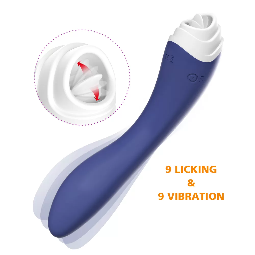 Wellco Adult FAIRYLAND 9+9 Modlu Klitoris ve G-Spot Uyarıcı 2 in 1 Dil Vibratör - Saxe - 4