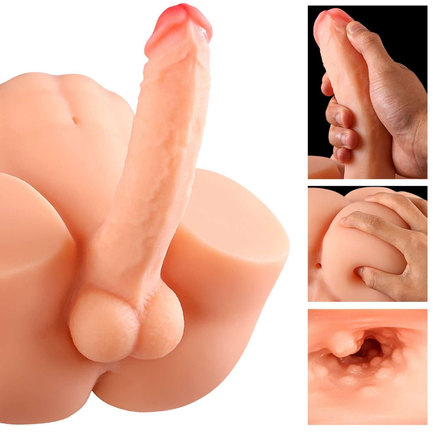 Wellco Adult Felix - Anal Girişli 17 CM Penisli Realistik Kalça Isıtmalı Titreşimli Yarım Vücut Erkek Manken 4 KG - 3