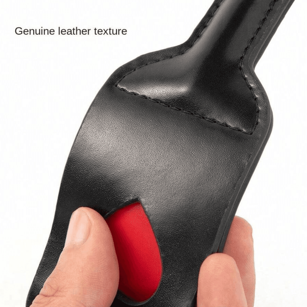 Wellco Adult Fetish Beginner Esnek Saplı Tutma Aparatlı 64 CM Kalp Desenli BDSM At Kırbacı Fantezi Deri Kamçı - 3