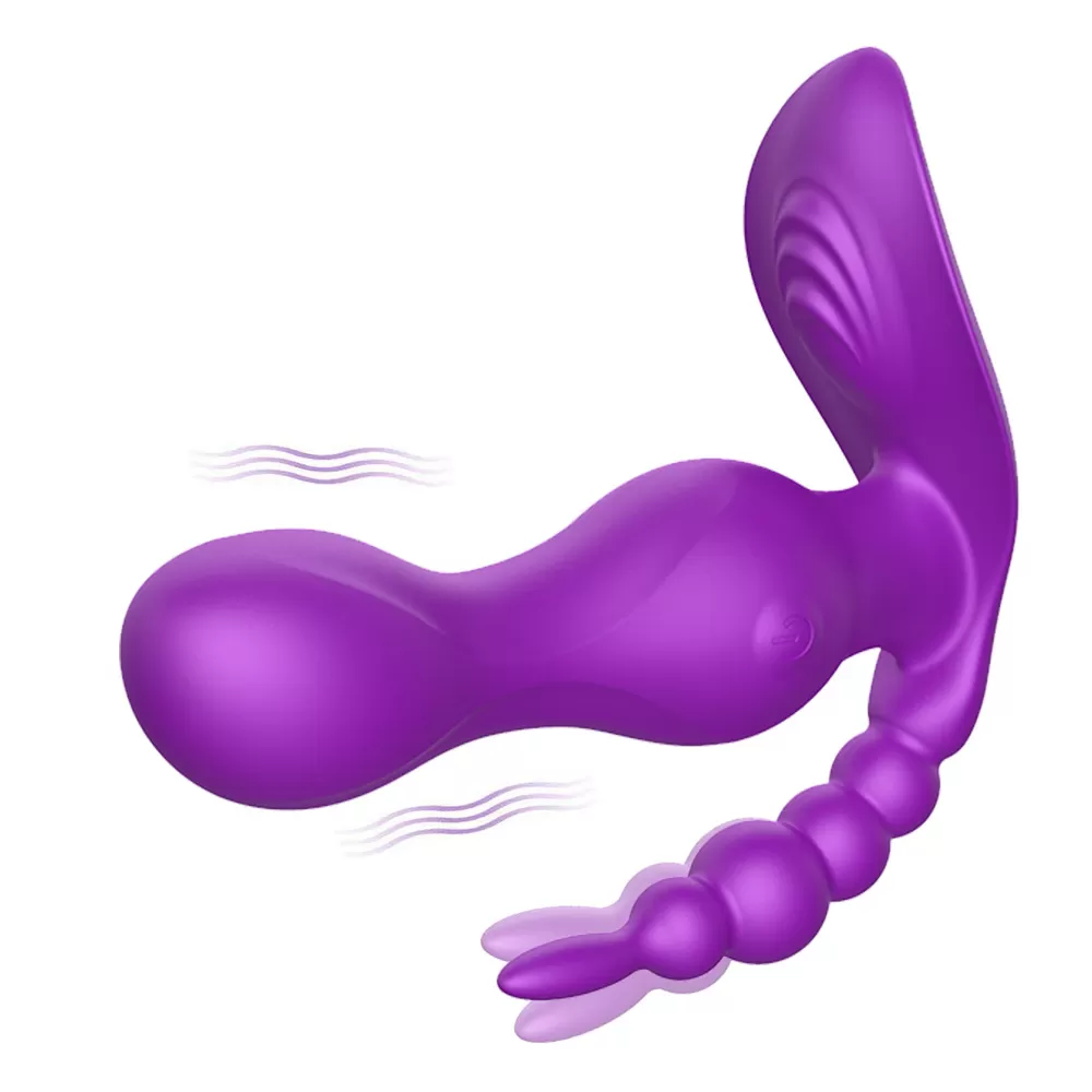 Wellco Adult JAIN Kablosuz Kumandalı G-Spot Anal ve Klitoris Uyarıcı Külot İçi Giyilebilir 3 in 1 Vibratör - Mor - 2